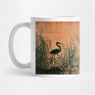 Heron at dusk Mug